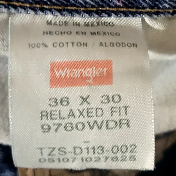 Wrangler - Mens Jeans, Relaxed Fit - Size 36x30 - Picture 3 of 6